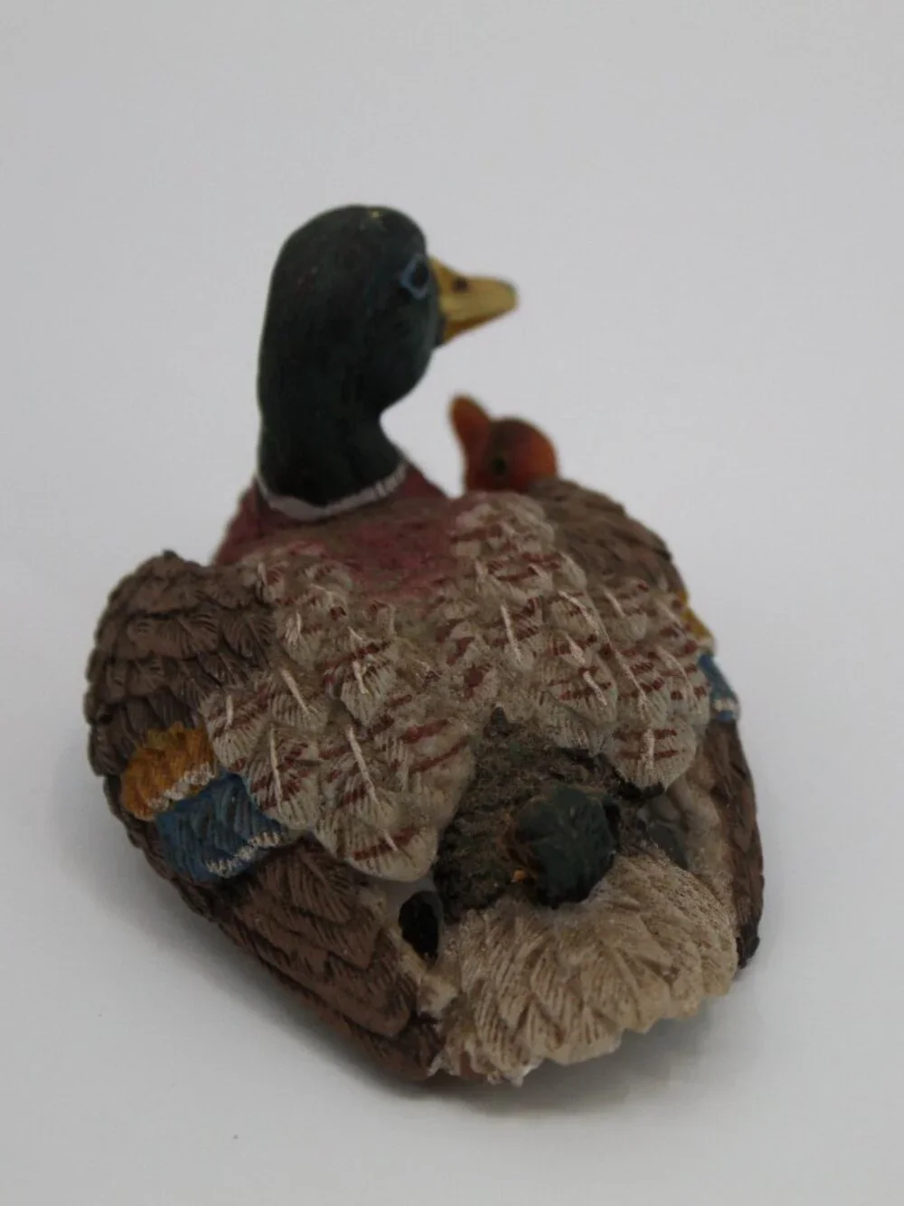Vintage Mallard Duck with Duckling Ceramic Shelf Sitter Rustic Cabin Woodsy